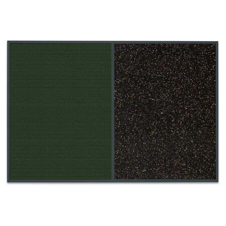 United Visual Products Sliding Door Indoor Enclosed Corkboard, 9 UV9011ACS-SATIN-PEARL